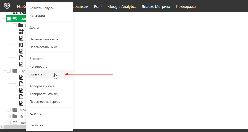 Страница копировать - вставить
